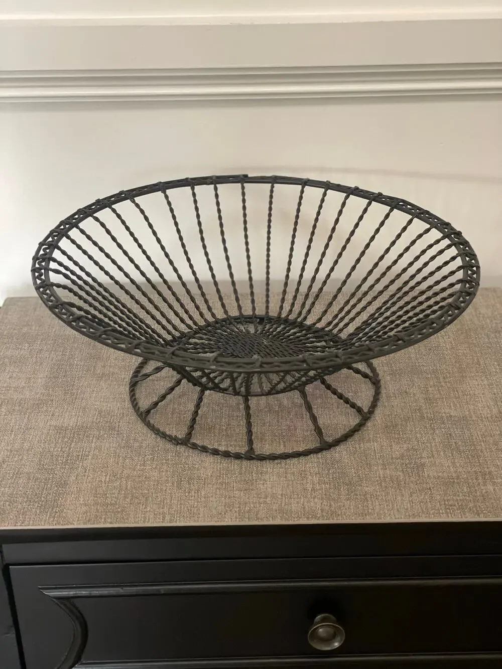 Black Metal footed basket